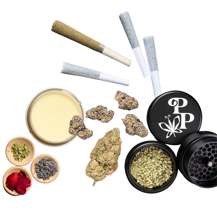 Cannabis Products Laid Out for Display